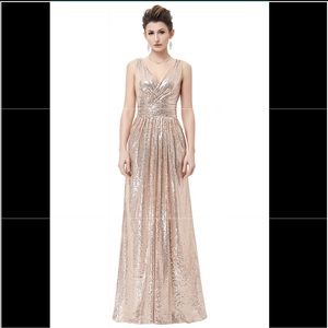 Gold Formal Evening Gown